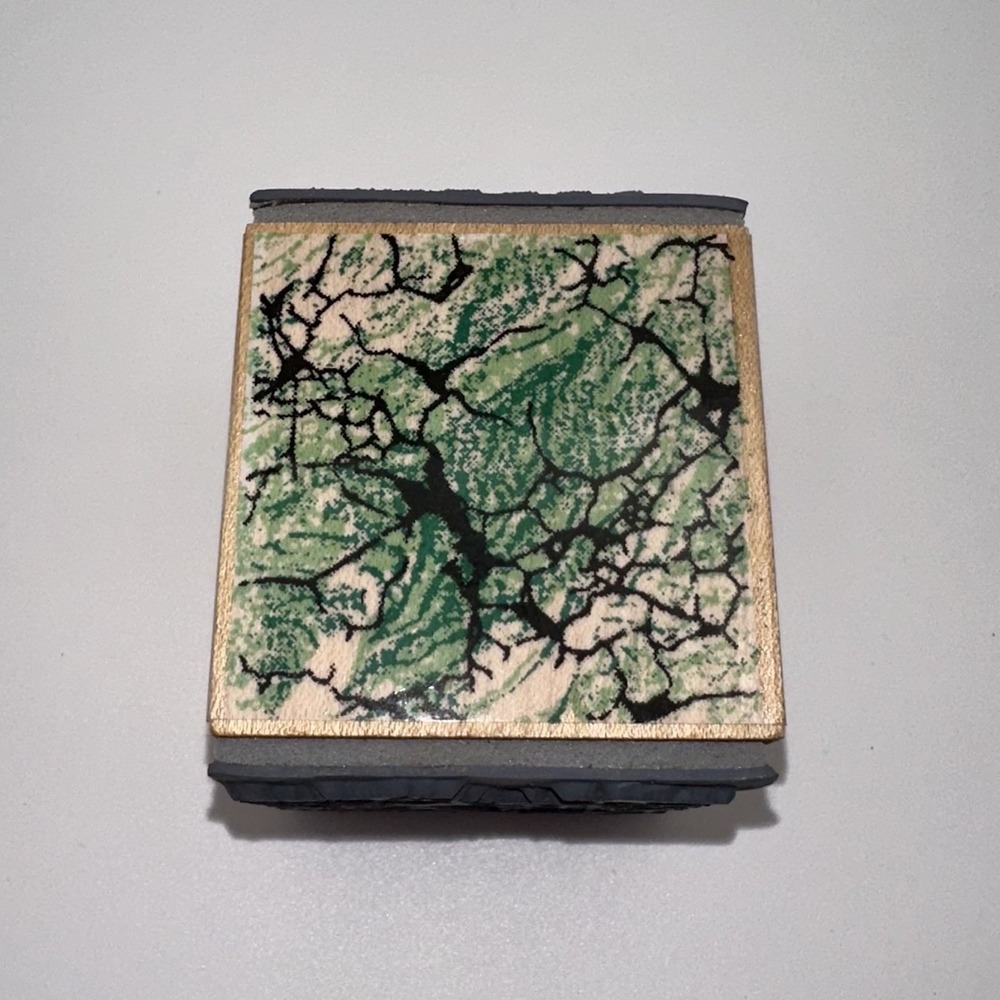 Stampendous 1993 Marble Texture Cube TC01 Wood Mount Rubber Stamp 3-Sided Layers